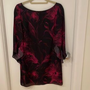Milly dress, black and pink, butterfly sleeves, size 4.